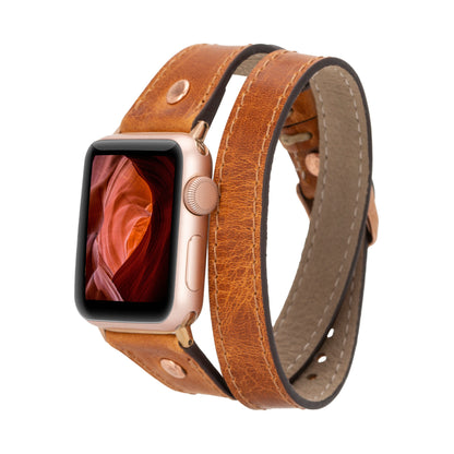 Slim Double Tour Apple Watch Leather Band