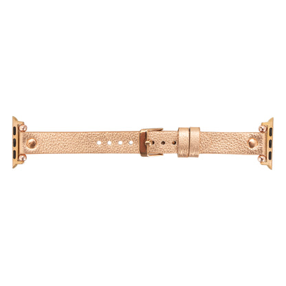Ferro Leather Apple Watch Band with Rose Gold Trok