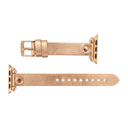 Ferro Leather Apple Watch Band with Rose Gold Trok