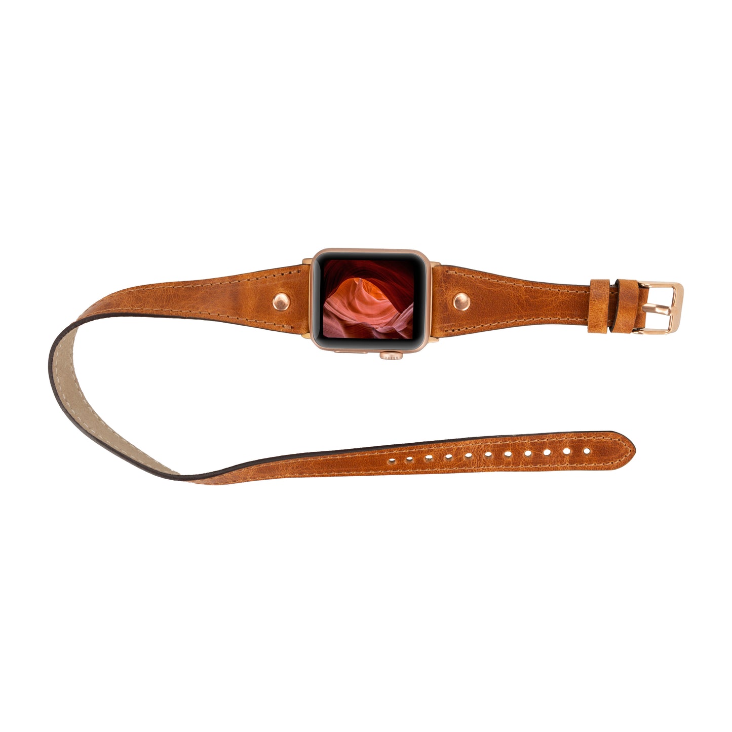 Slim Double Tour Apple Watch Leather Band