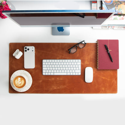 Natural Leather Desk Mat Medium