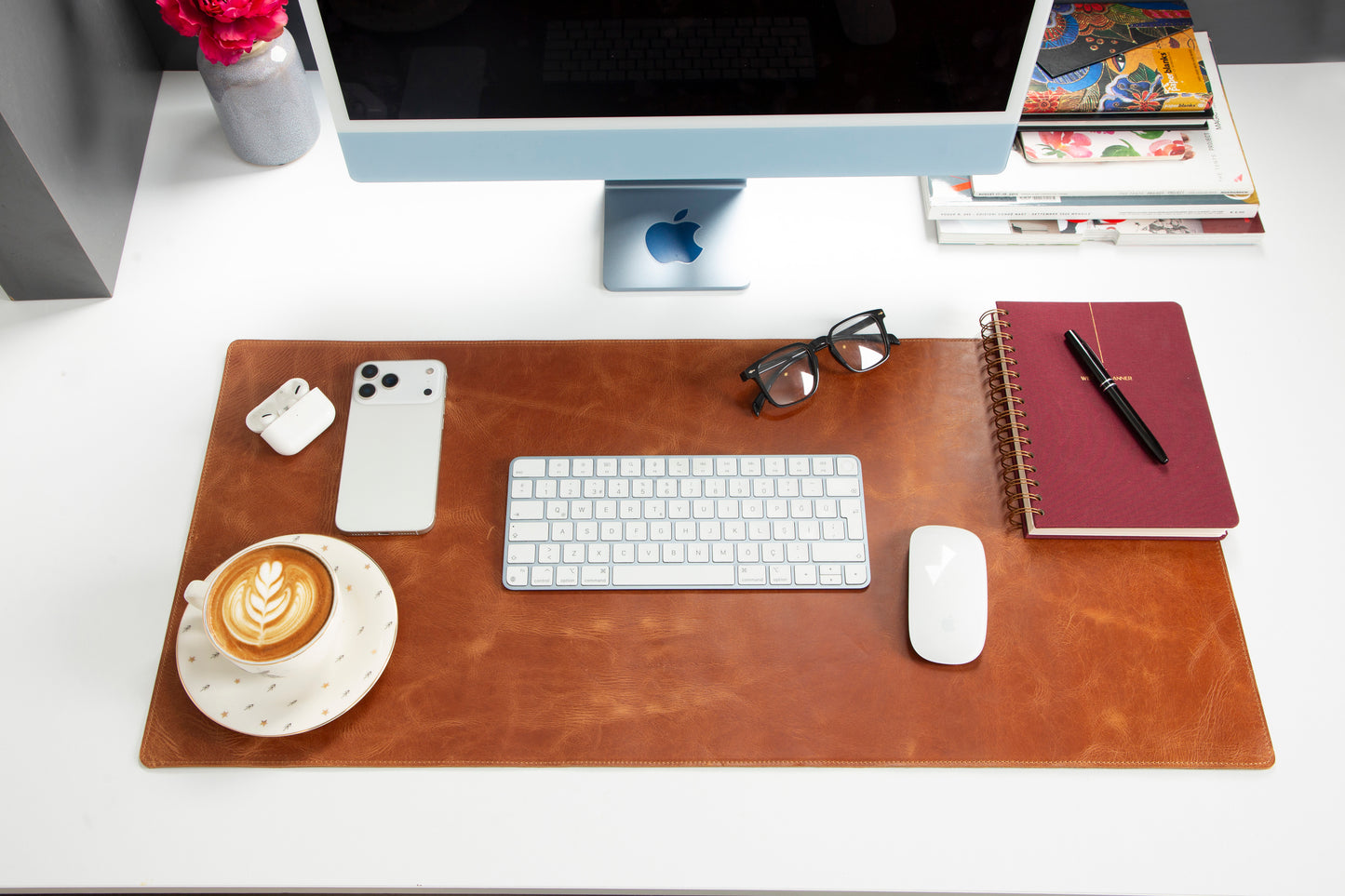 Natural Leather Desk Mat Medium