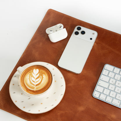 Natural Leather Desk Mat Medium