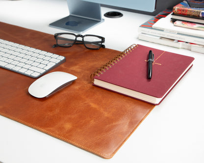 Natural Leather Desk Mat Medium