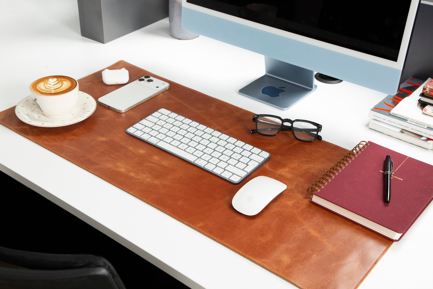 Natural Leather Desk Mat Medium