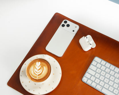 Natural Leather Desk Mat Medium