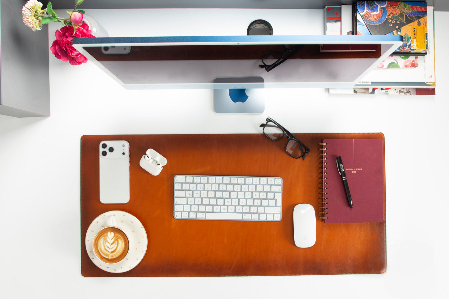 Natural Leather Desk Mat Medium