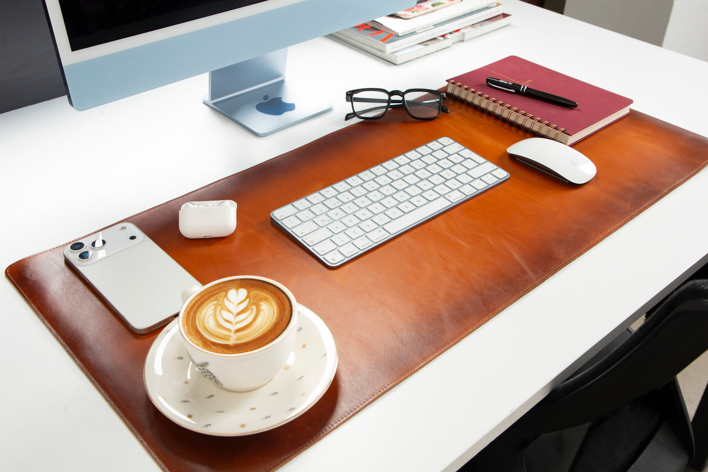 Natural Leather Desk Mat Medium