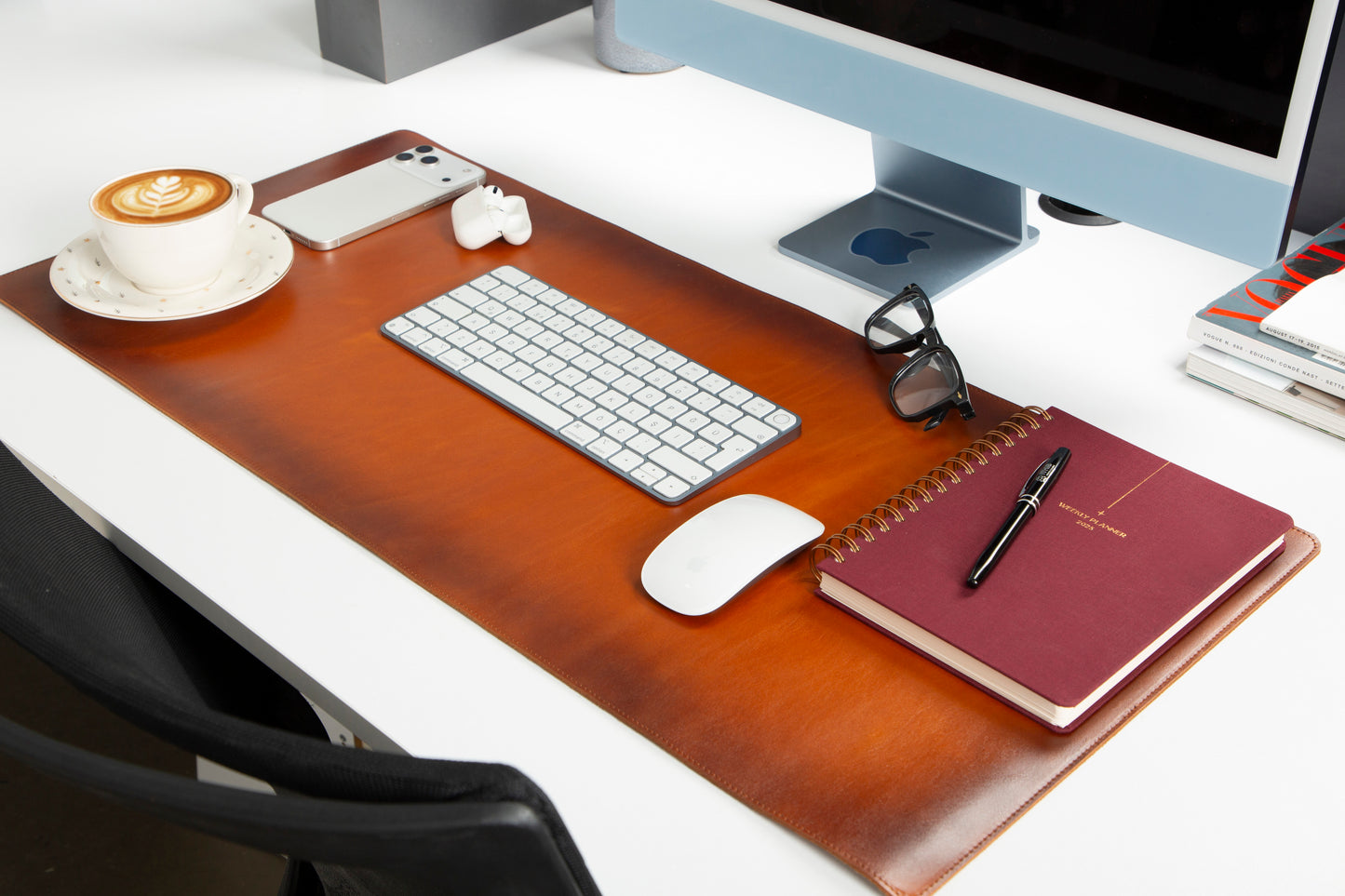 Natural Leather Desk Mat Medium