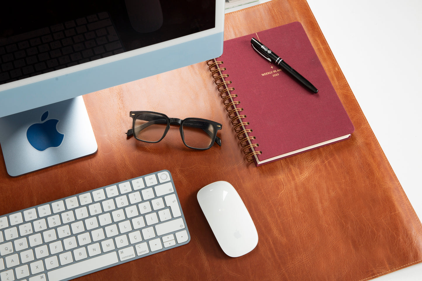 Natural Leather Desk Mat Large