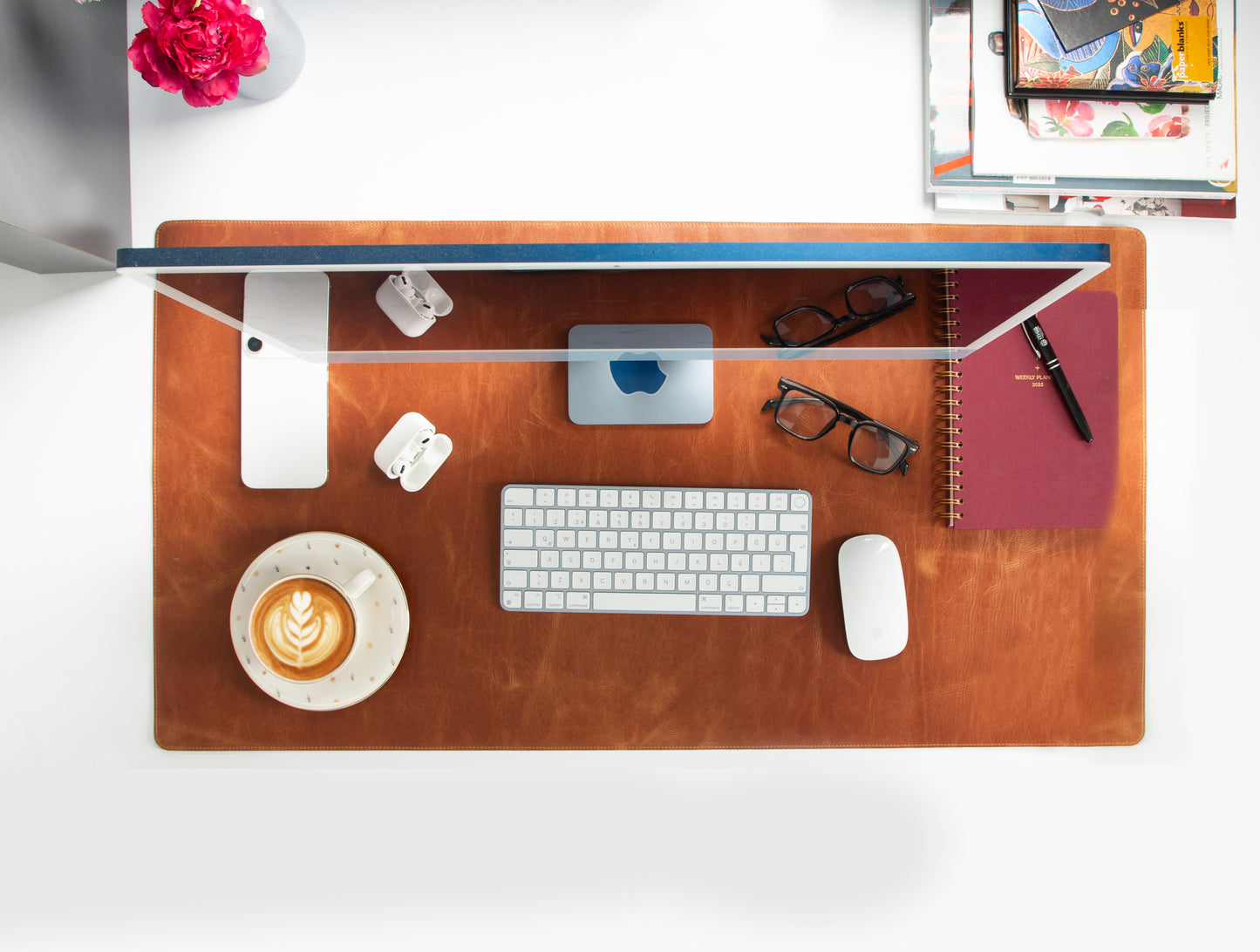 Natural Leather Desk Mat Large