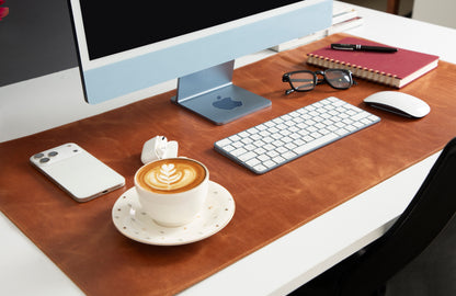 Natural Leather Desk Mat Large