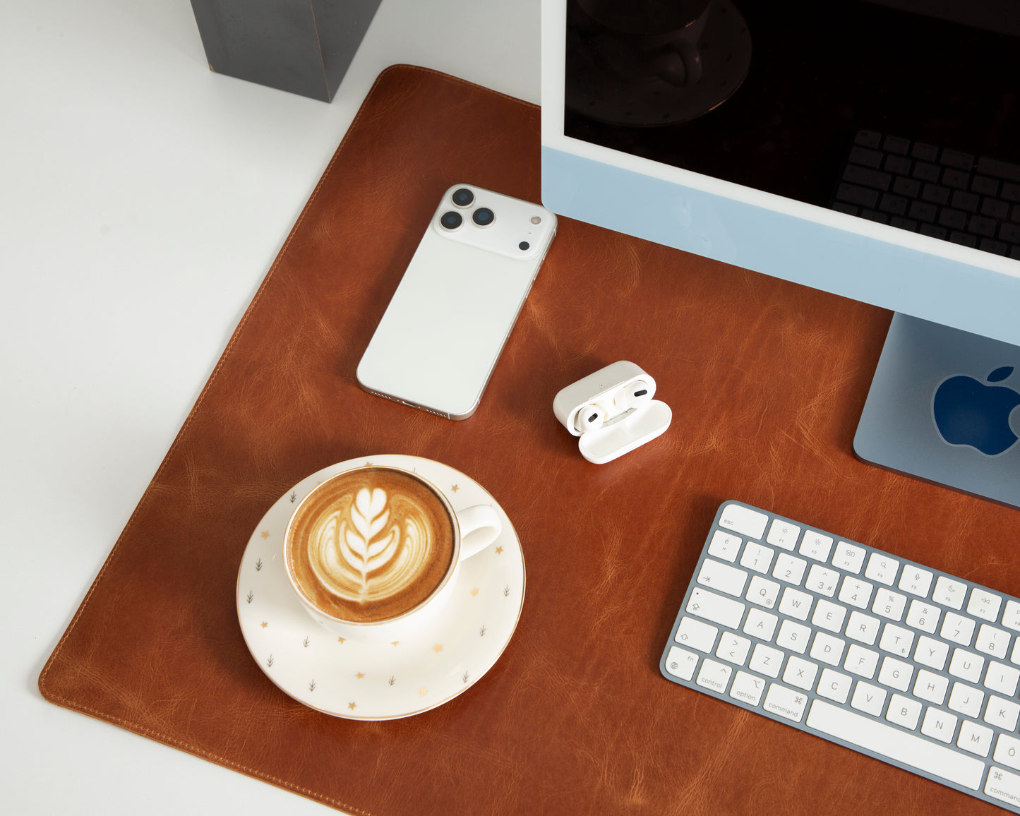 Natural Leather Desk Mat Large