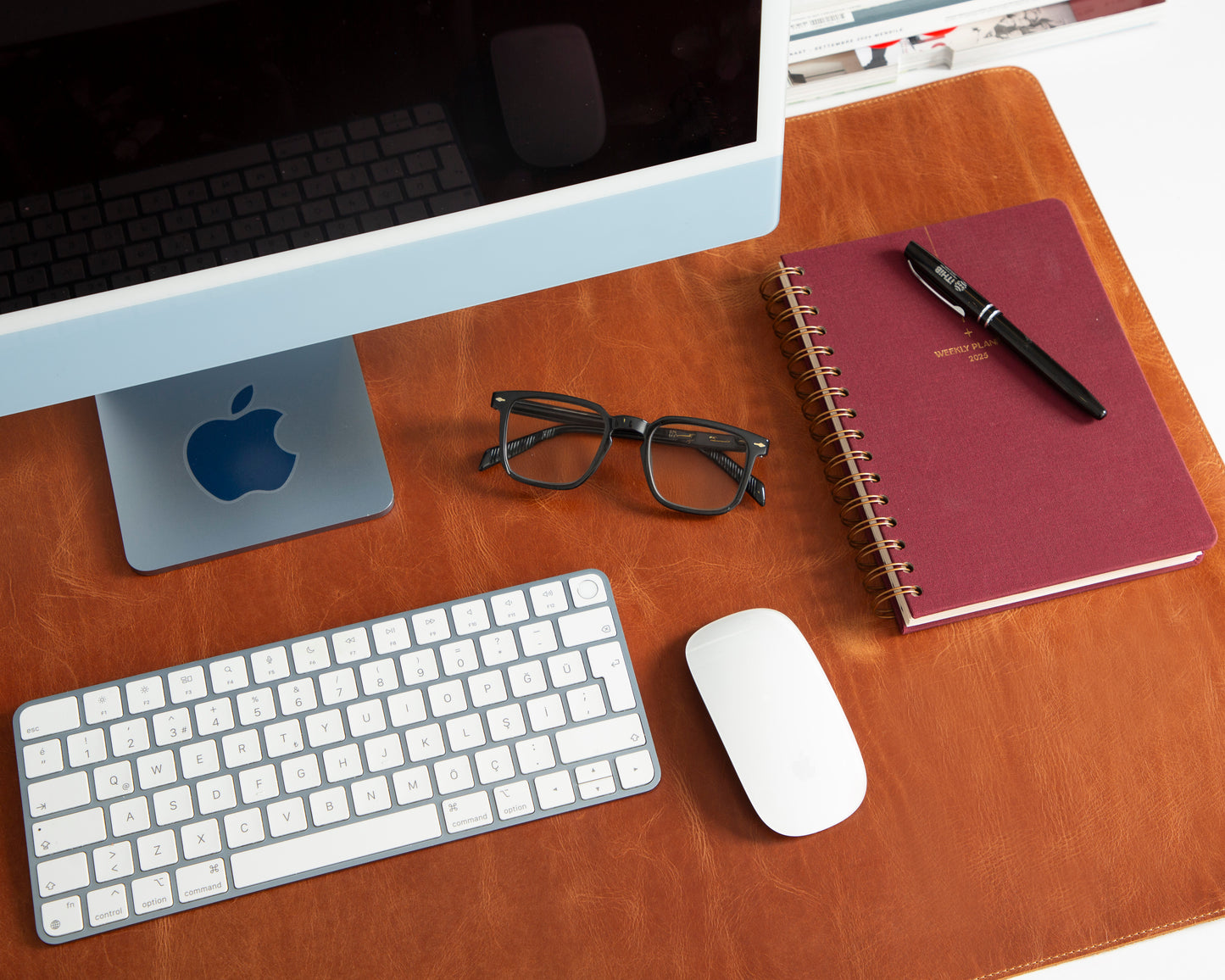 Natural Leather Desk Mat Large