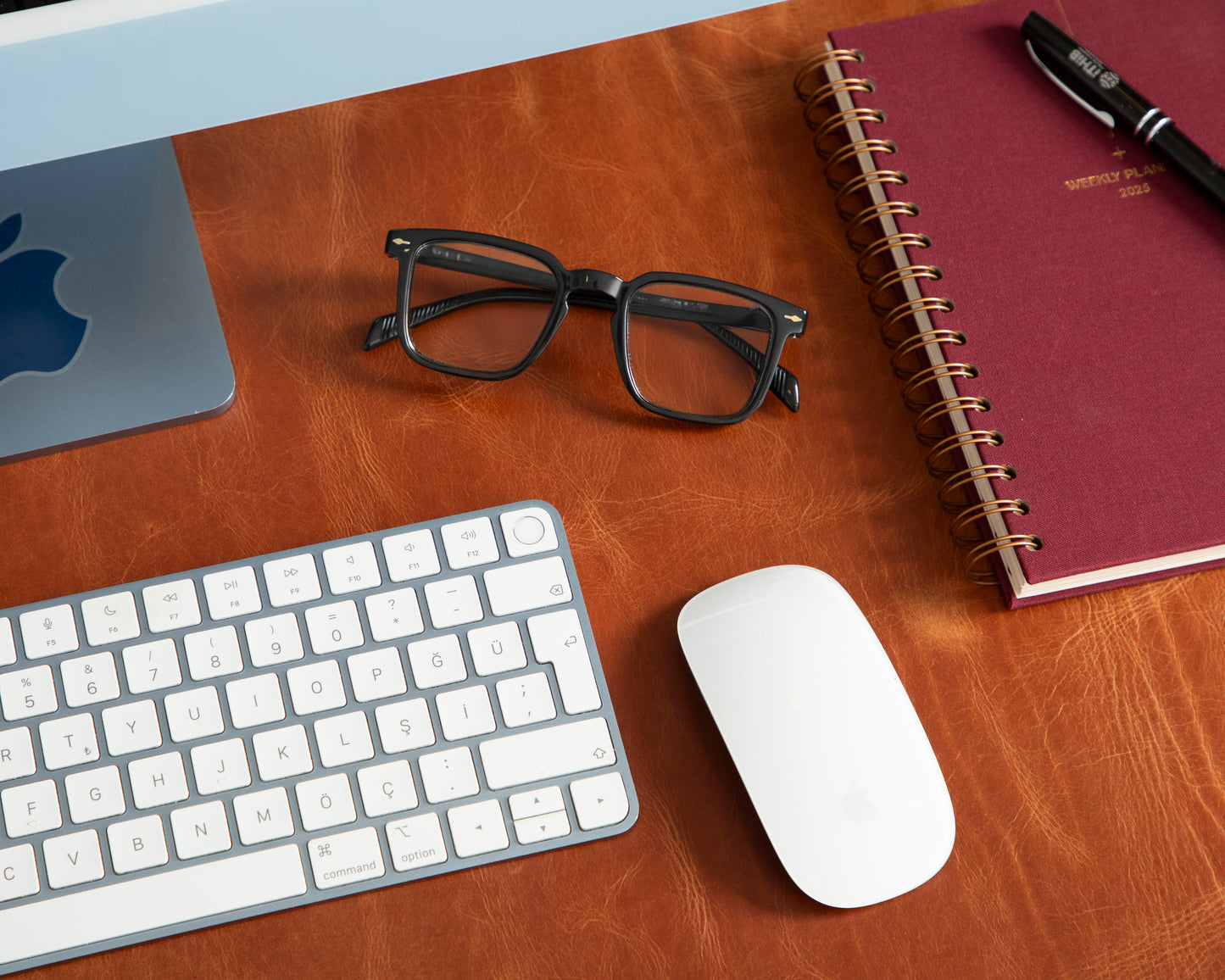 Natural Leather Desk Mat Large