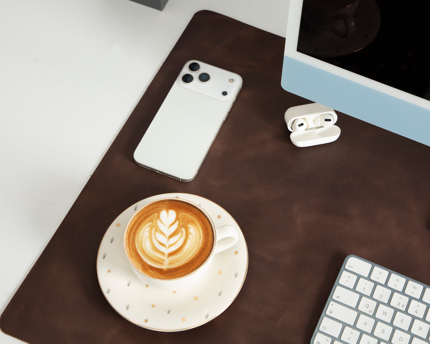 Natural Leather Desk Mat Large