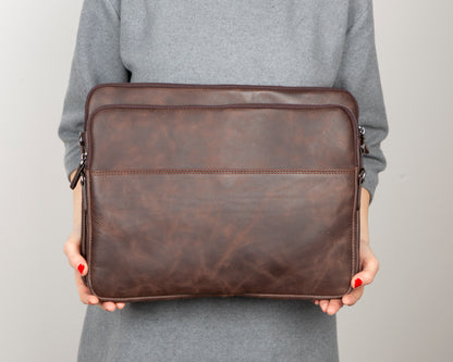 Awe Slim Leather Laptop / Tablet Bag