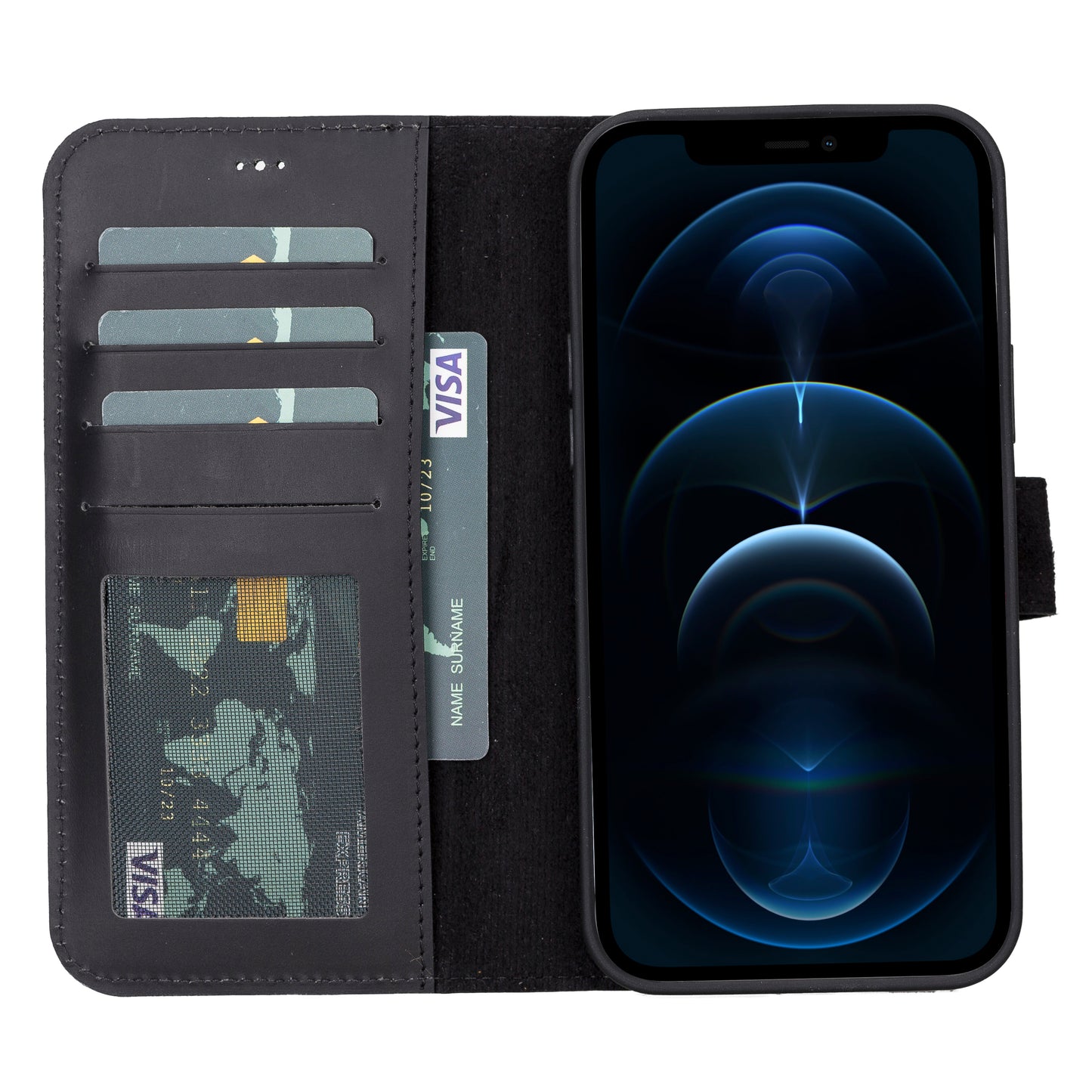 Liluri iPhone 13 Pro Detachable Leather Wallet Case