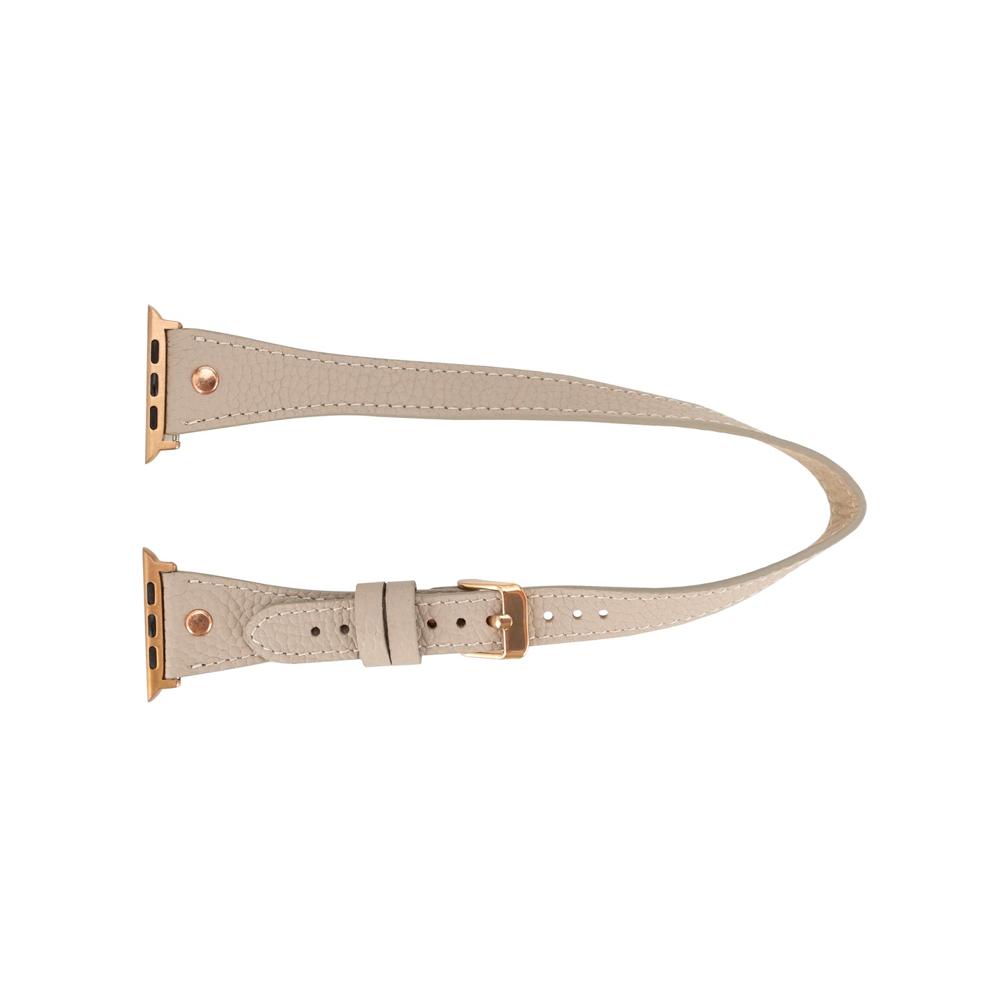 Hector Double Tour Leather Apple Watch Band with Rose Gold Trok