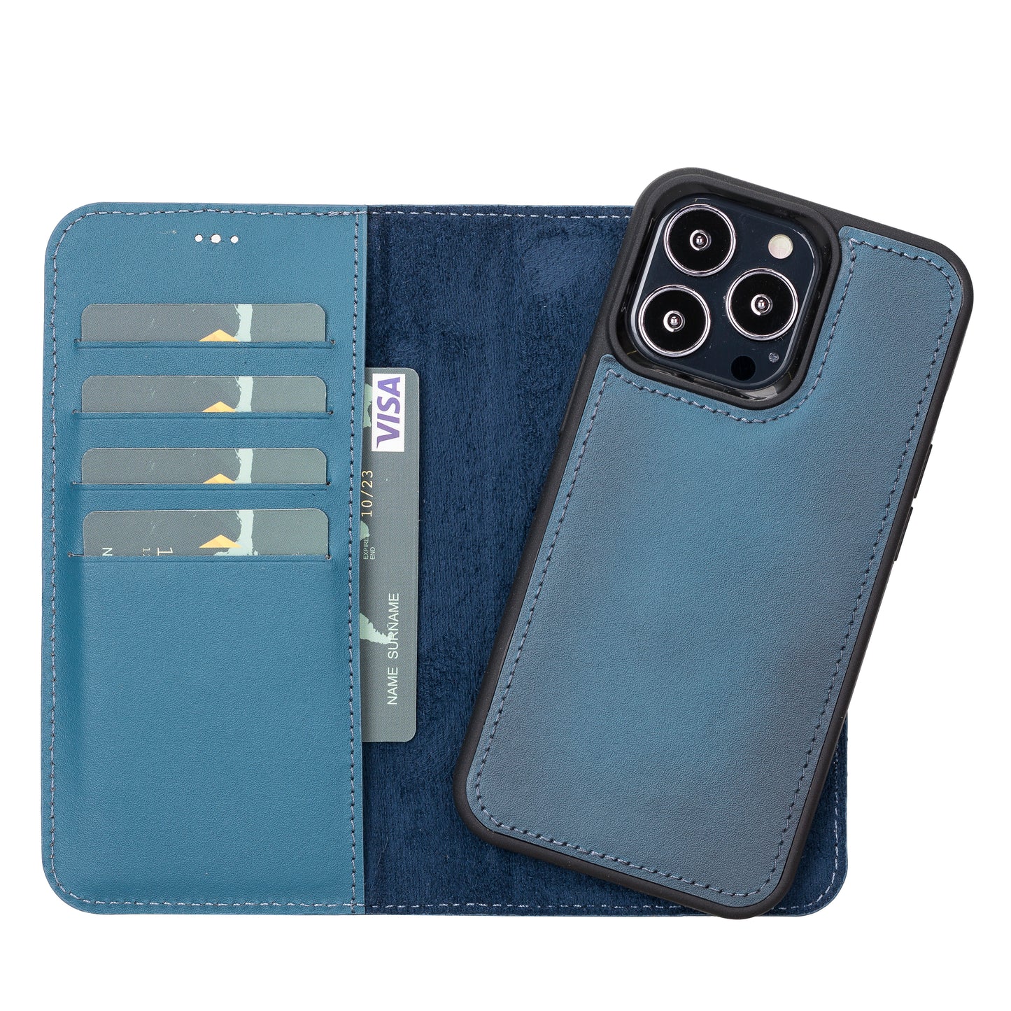 Magic iPhone 13 Pro Detachable Leather Wallet Case