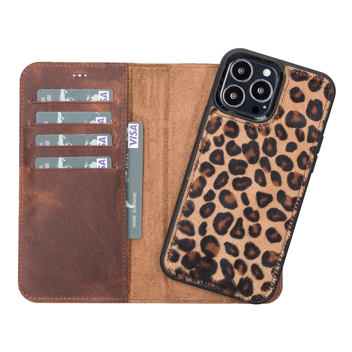 Magic iPhone 13 Pro Max Detachable Leather Wallet Case