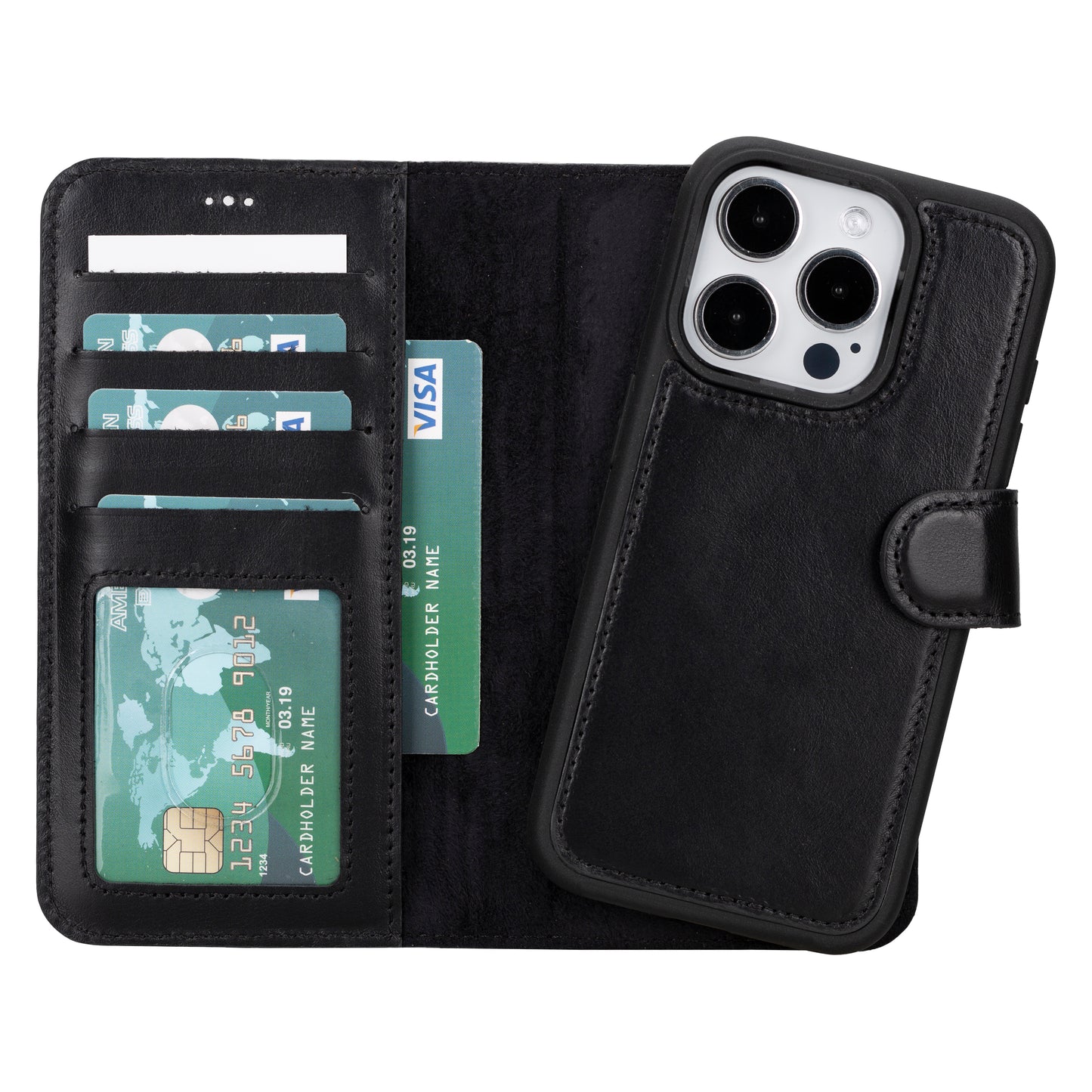 Magic iPhone 16 Pro Max Leather Detachable Wallet Case