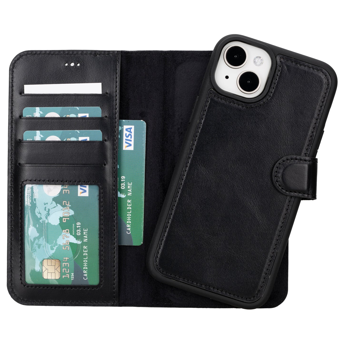 Magic iPhone 16 Detachable Genuine Leather Case