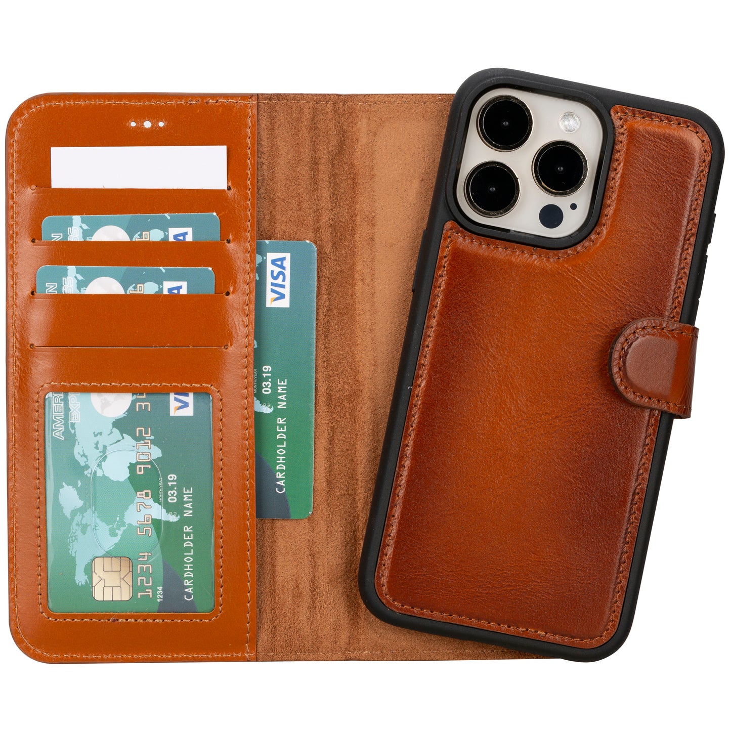 Magic iPhone 16 Pro Detachable Genuine Leather Case