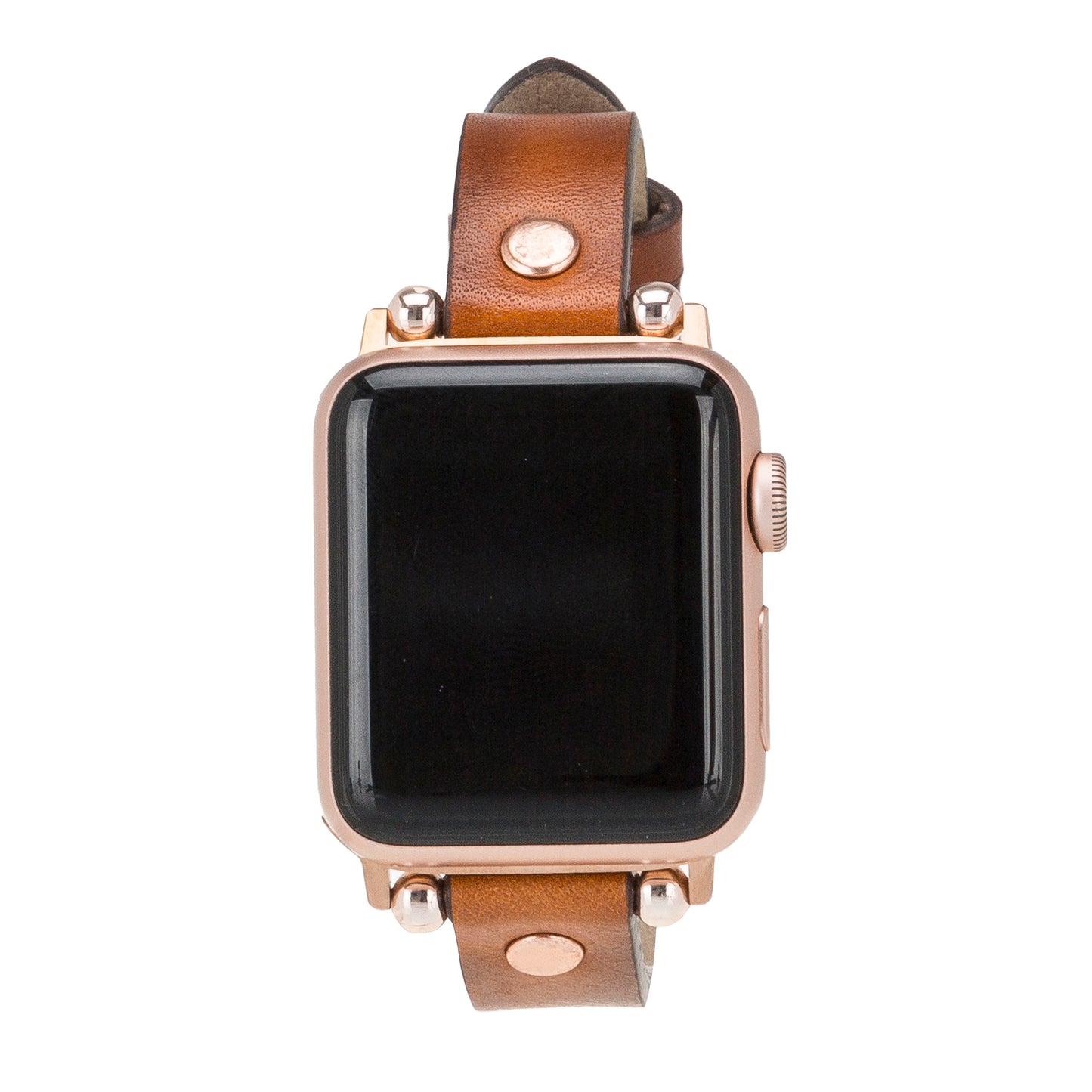 Ferro Leather Apple Watch Band with Rose Gold Trok