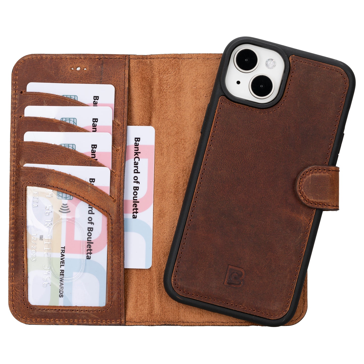 Magic iPhone 16 Plus Detachable Genuine Leather Case