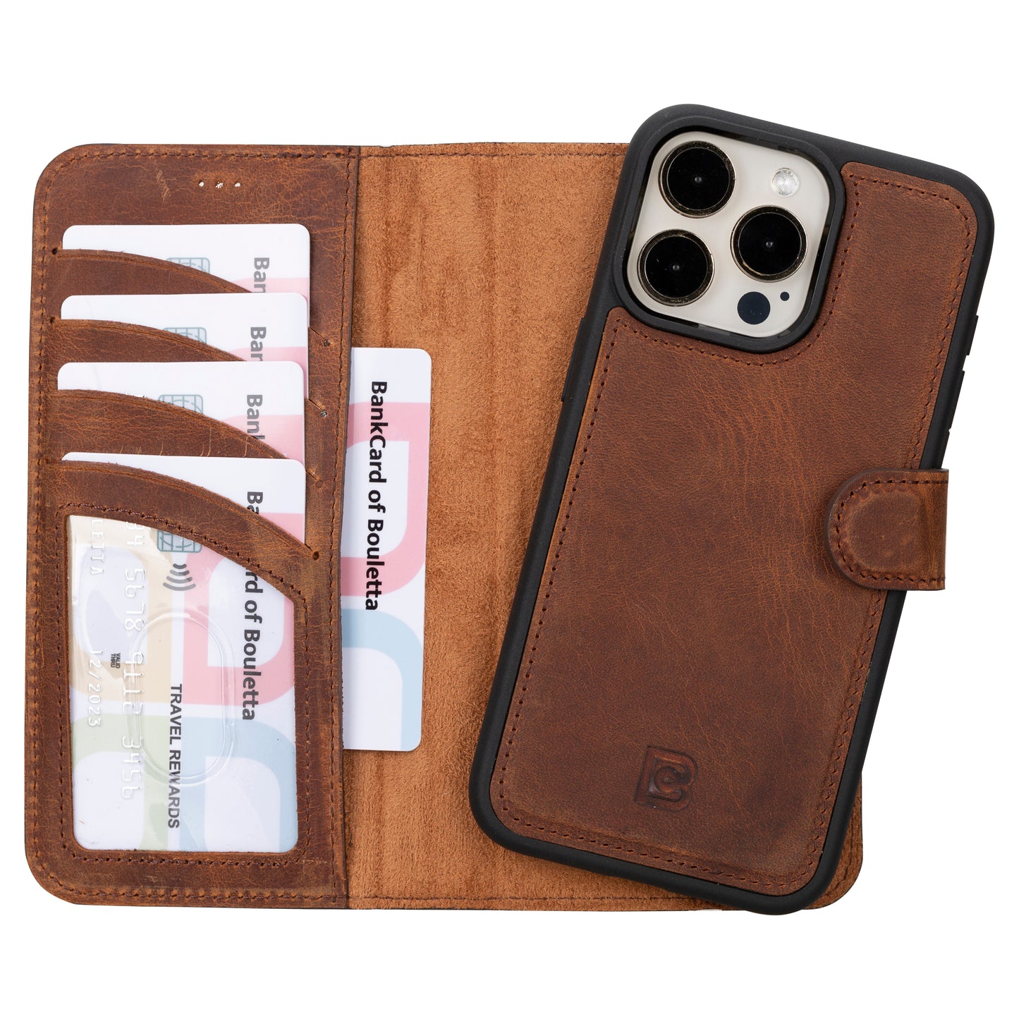 Magic iPhone 16 Pro Detachable Genuine Leather Case