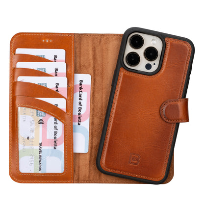 Magic iPhone 16 Pro Max Detachable Genuine Leather Case