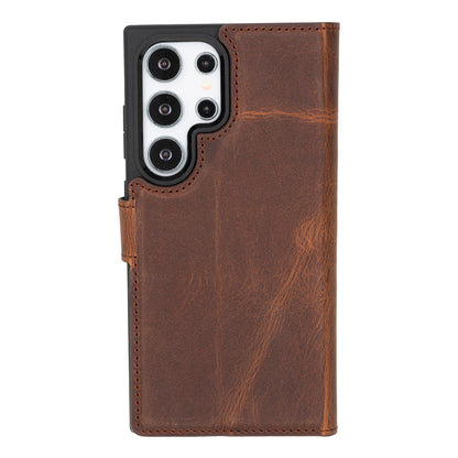 Magic Samsung Galaxy S24 Series Detachable Genuine Leather Wallet Case - MW