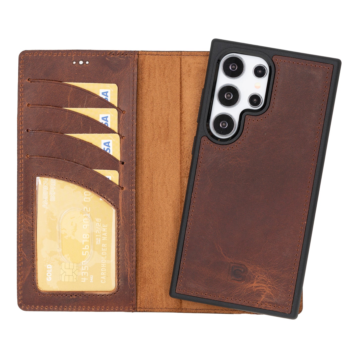 Magic Samsung Galaxy S24 Series Detachable Genuine Leather Wallet Case - MW