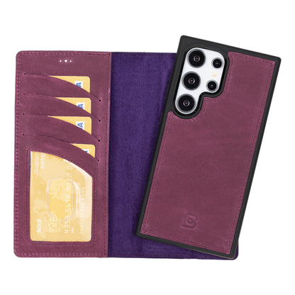 Magic Samsung Galaxy S24 Series Detachable Genuine Leather Wallet Case - MW