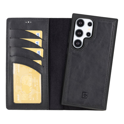 Magic Samsung Galaxy S24 Series Detachable Genuine Leather Wallet Case - MW