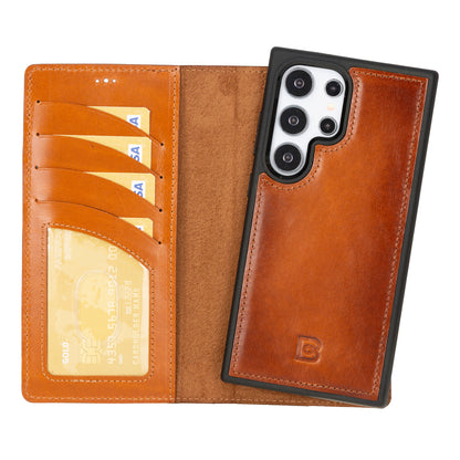 Magic Samsung Galaxy S24 Series Detachable Genuine Leather Wallet Case - MW