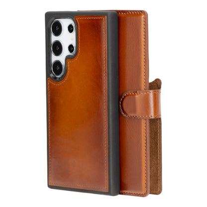 Magic Samsung Galaxy S24 Series Detachable Genuine Leather Wallet Case - MW