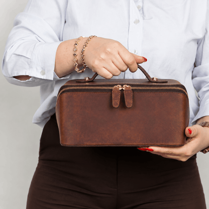 Ella Leather Makeup Bag