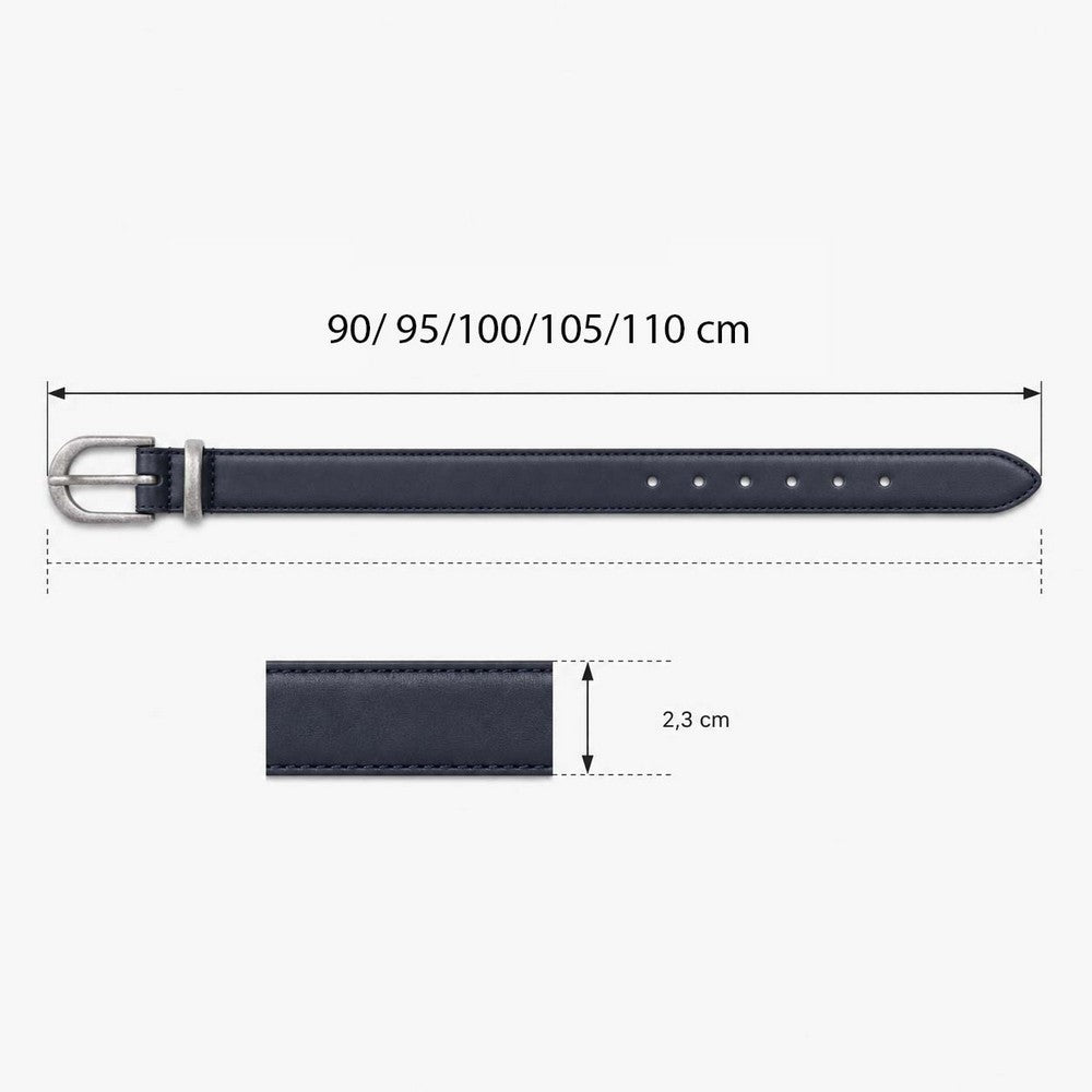 Bloom in Still Women Genuine Leather Belt - Navy Plain