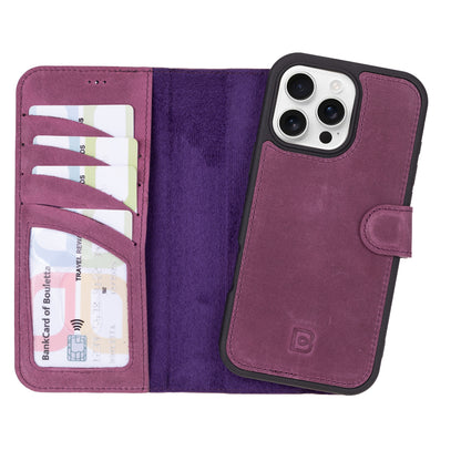 Magic iPhone 16 Pro Max Detachable Leather Wallet Case