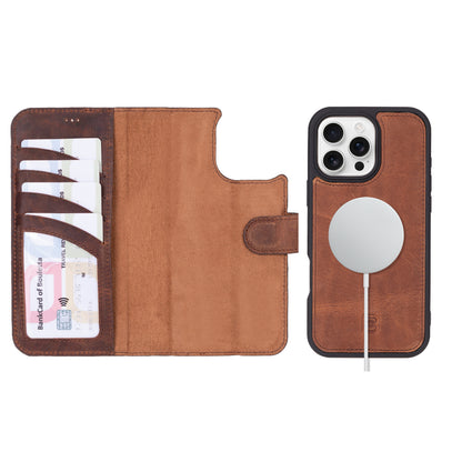 Magic iPhone 16 Pro Max Detachable Leather Wallet Case