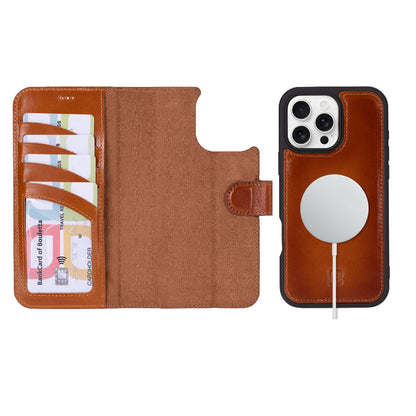 Magic iPhone 16 Pro Max Detachable Leather Wallet Case