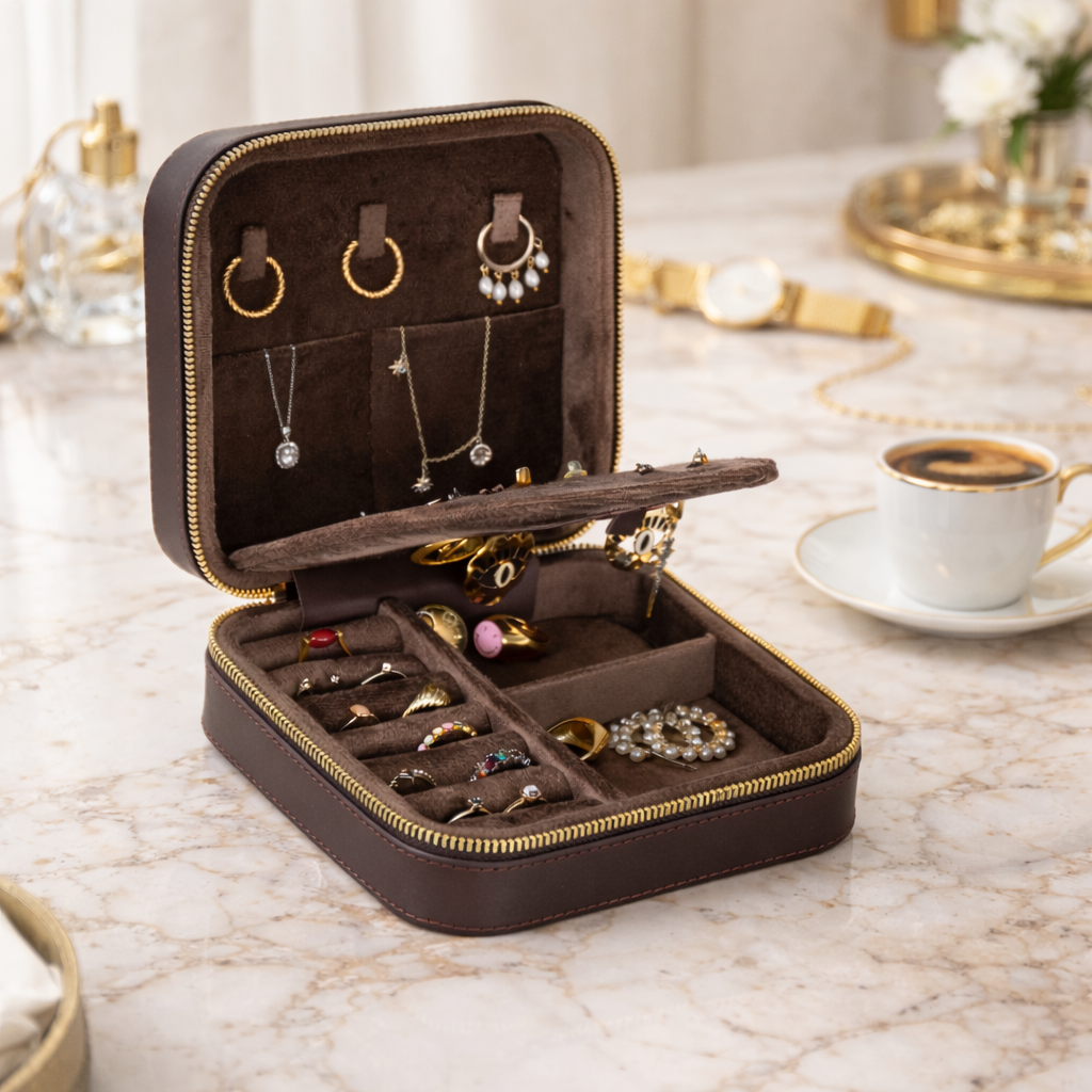 Amanda Leather Jewelry Box, Large