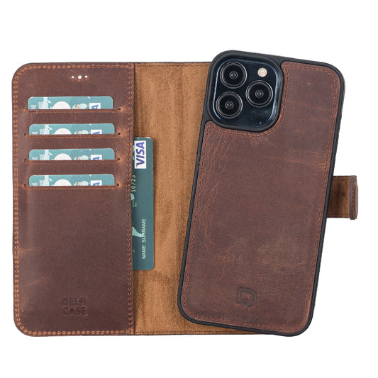 Delfi, Magic Leather iPhone 13 Pro Max Detachable Wallet Case