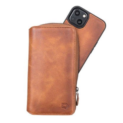 Delfi, Trina iPhone 13 Leather Detachable and Zipper Wallet Case