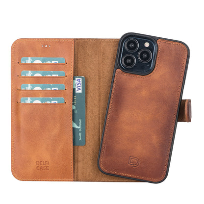 Delfi, Magic Leather iPhone 13 Pro Max Detachable Wallet Case