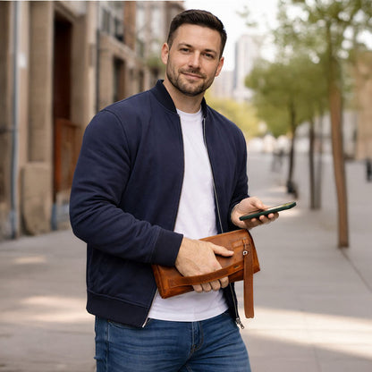 Lupus Leather Clutch Bag