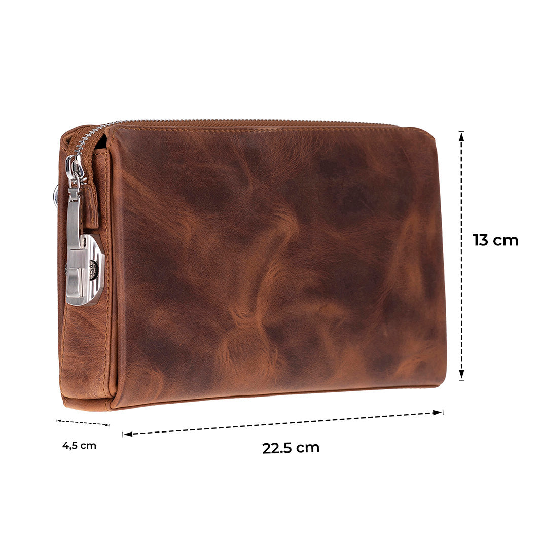 Lupus Leather Clutch Bag