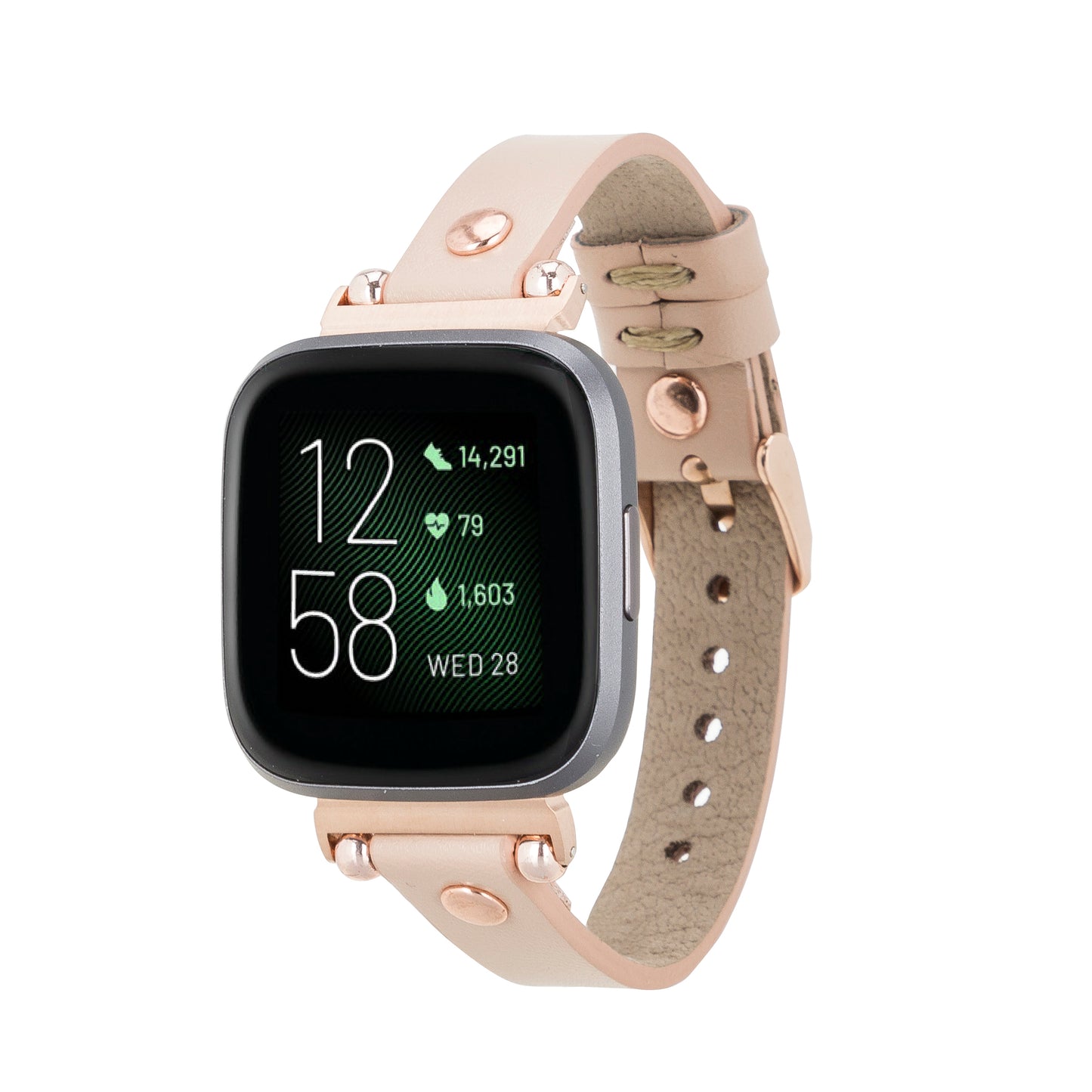 Ferro Leather Apple Watch Band with Rose Gold Trok